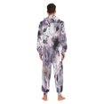 thumbnail image 7 of 1 Piece Adult Onesie Pajamas Cozy & Loose-Fit Sleepsuit Loungewear with Pockets Light Purple and Black Floral Large, 7 of 7