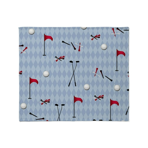 CafePress - Golf Equipment On Blue Argyle Throw Blanket - Soft Fleece Throw Blanket, 50"x60" for All Ages