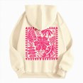 thumbnail image 5 of Kaprioy Women Cute Flower Print Hoodie Comfy Preppy Hooded Sweatshirt for Teen Girls Long Sleeve Drawstring Oversized Pullover Tops Women Teen Girls Graphic Long Sleeve Sweatshirt With Pockets, 5 of 6