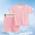 thumbnail image 2 of fatyb Garçons Filles Été Ensembles 2 Pcs T-Shirts à Manches Courtes Col Rond Shorts Ensembles de Shorts Décontractés pour Enfants, 2 of 6