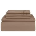 thumbnail image 4 of Lux Decor Collection Queen Sheets Set - 6 Piece Microfiber 16 Inch Deep Pocket Bed Sheets Set - Taupe, 4 of 8