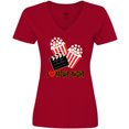 thumbnail image 3 of Inktastic I Love Movie Night Women's V-Neck T-Shirt, 3 of 5