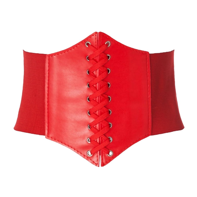 Women Corset Belt PU Leather Lace-Up 