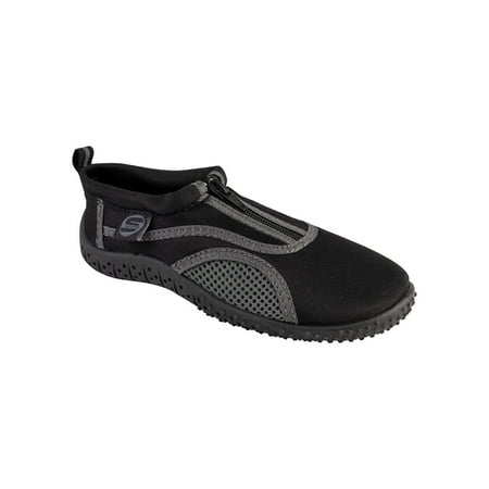 

Kids Aqua Sock Wave Water Shoes with Zipper- Waterproof Slip-Ons for Pool Beach and Sports Black Zipper Size: 13 S7