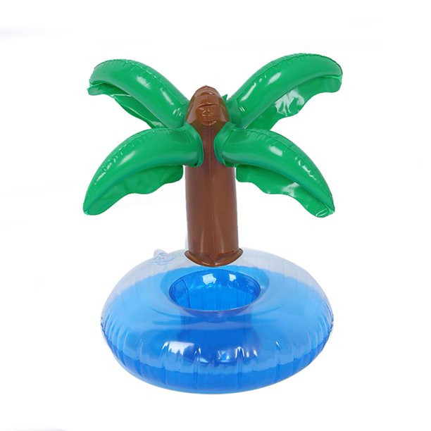 Soporte para taza de PVC suave, estilo Ins, resistente al agua para fiesta en la piscina (cocotero)