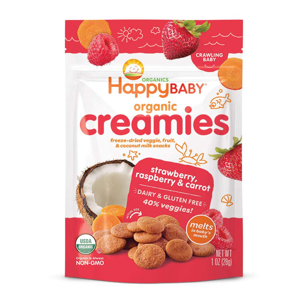 Happy Baby Organic Creamies FreezeDried Veggie & Fruit Snacks with