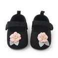 thumbnail image 5 of Xfvqtps Baby Girls Walking Shoes Knit Flower and Leaf Hook Loop Cute Soft Sole Non Slip Indoor Mesh First Walker Shoes Summer New Baby Knitted Wool Shoes Black, 5 of 9
