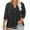 #02 Black 【One to Wear, One to Wash, One to Spare.】, variant on Women's Plus Size 3/4 Sleeve V-Neck Blouse Tops Shirts Tunics Printed Pattern Loose Fit Casual Daily Wear Work Office Vacation Fashion Essential Gift for Women | CSEONE,Army Green XL