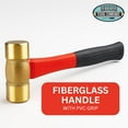 thumbnail image 2 of 16-Ounce Brass Head Hammer, Rubber Grip (ToolUSA: PH-90216), 2 of 7