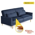 thumbnail image 2 of Sofá Cama Makora Anicka con Memory Foam Color Azul Lino Respaldo Reclinable de 3 Posiciones, 2 of 7