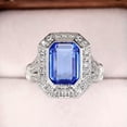 thumbnail image 3 of Women Romantic 925 Silver Ring Blue Cubic Zircon Wedding Party Jewelry Sz 6-10, 3 of 9
