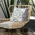 thumbnail image 3 of Paisley Leaf Geo Duo Indoor/Outdoor Pillow in Off-White Green 28x28, 3 of 6