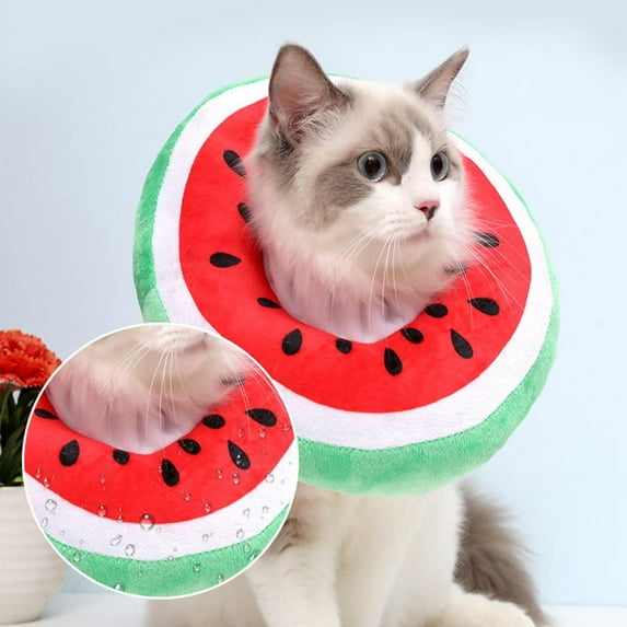 Cat Collar Comfortable Protective Wound Prevent from Licking Shaped Cat Recovery Collar , Watermelon, L L