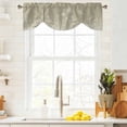 thumbnail image 3 of Green Brown Wildflowers Tie Up Valance Curtains for Windows, Kitchen Curtains Window Treatments, Modern Floral Butterfly Plant Short Window Shades Valances for Bedroom Bathroom Cafe 42"x18", 3 of 8