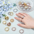thumbnail image 3 of 24 Pcs 8 Sizes Stainless Steel Blank Rings 3 Colors Plain Inlay Finger Rings Wedding Band Ring Blank for Handmade Jewelry Making Gift 0.63-0.91inch Colorful, 3 of 5