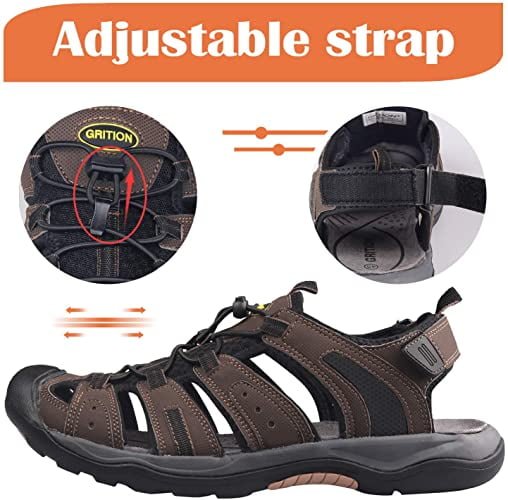 GRITION Mens Outdoor Hiking Sandals 