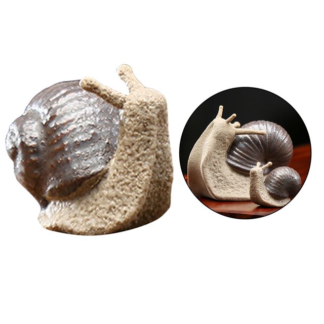 Adornos en miniatura de caracol en miniatura de paisaje de bonsái de cerámica, decoración de escritorio de té, accesorios de jardinería El 1.8x4.5x2.2cm CUTICAT Paisaje de caracoles