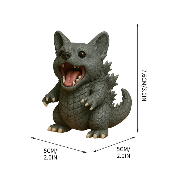 Ornement en Résine Fait Main Statue de Chien Monstre pour Décoration Intérieure