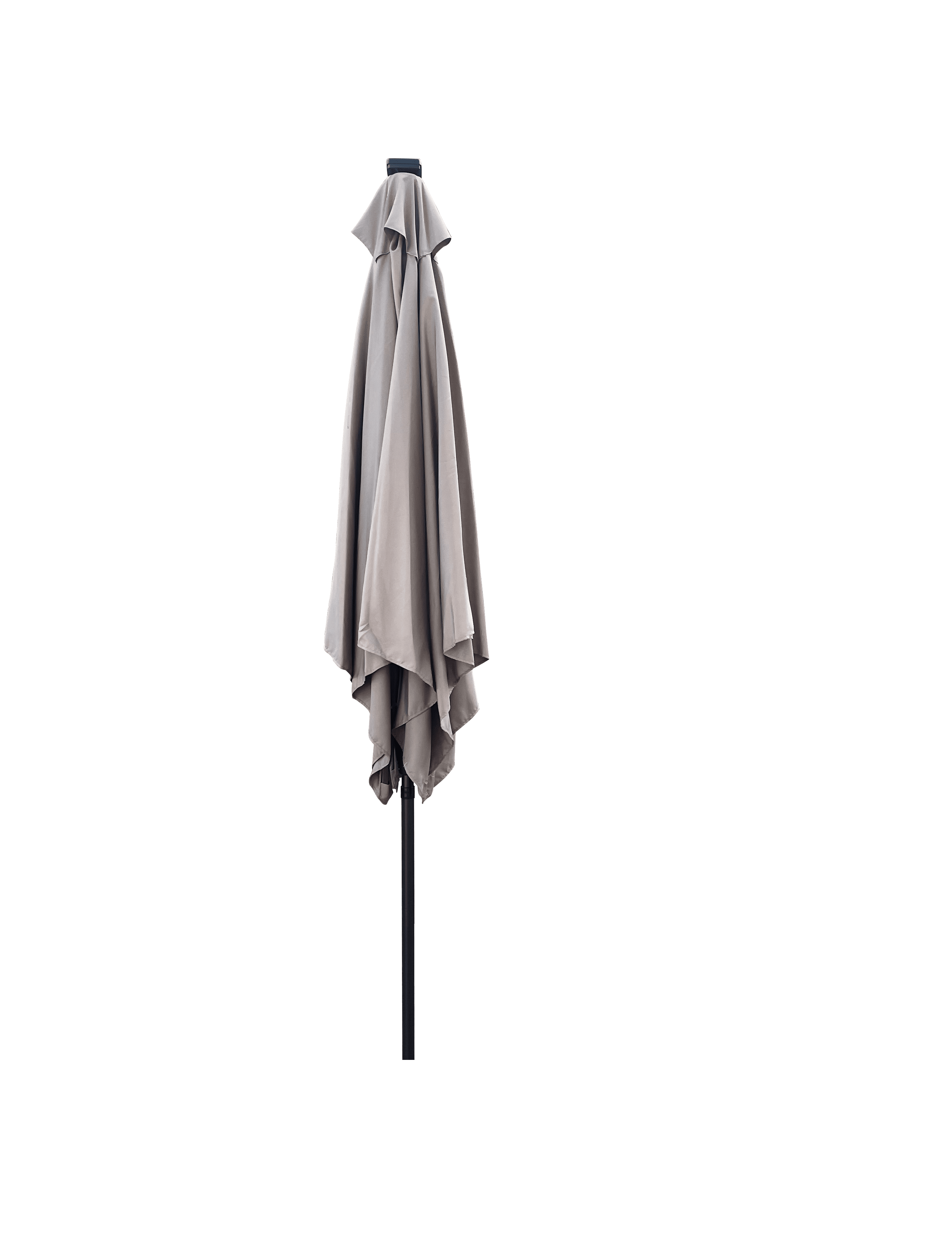 2.5x2.5M Square Outdoor Patio Umbrella, Solar LED Lighted Sun Shade Canopy with 8 Ribs & Crank Base, Light Slate Grey