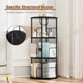thumbnail image 5 of Flycity 3 Tier Rotate Bookcases, 360° Display Spin Bookcases Corner Shelf with Special Visible Partition Storage, Black, 5 of 10