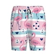thumbnail image 4 of Fotbe Pink Striped Flamingo Pajama Shorts for Men, Men's Pajama Bottoms, Sleepwear,Short Pajama Pants-XX-Large, 4 of 9