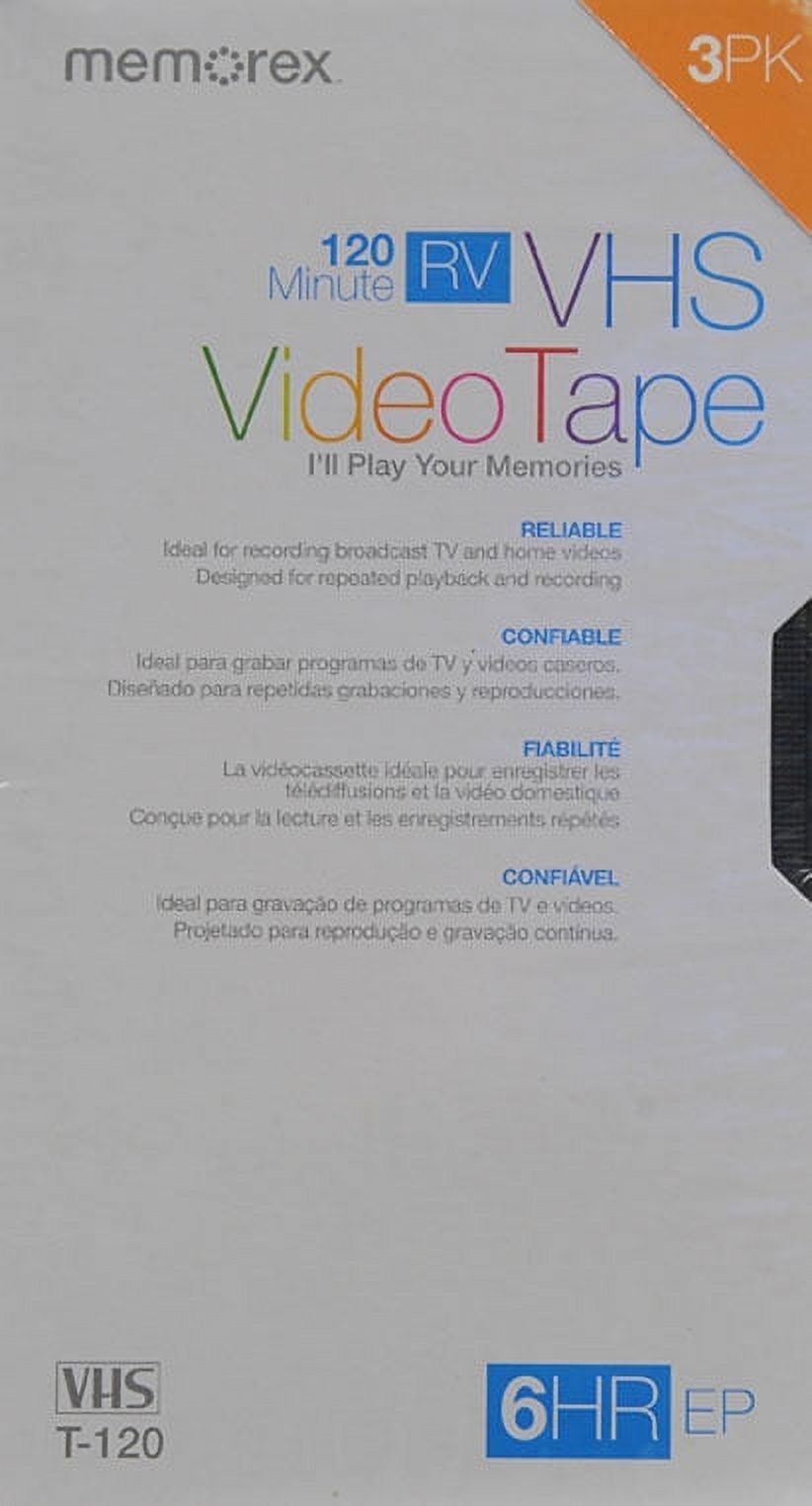 Memorex T-120 120 Minute RV VHS Video Tape, 5 Pack - image 2 of 4