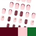 thumbnail image 5 of Uñas postizas cortas cuadradas de acrílico brillante color cereza, cobertura total, fácil aplicación, 24 unidades., 5 of 5