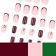 thumbnail image 5 of Uñas postizas cortas cuadradas de acrílico brillante color cereza, cobertura total, fácil aplicación, 24 unidades., 5 of 5
