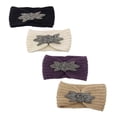 thumbnail image 4 of Diadema deportiva de lana tejida con piedras preciosas de seis hojas con incrustaciones de diamantes de estilo europeo y americano, accesorio para el cabello cálido y tejido a mano, 4 of 6