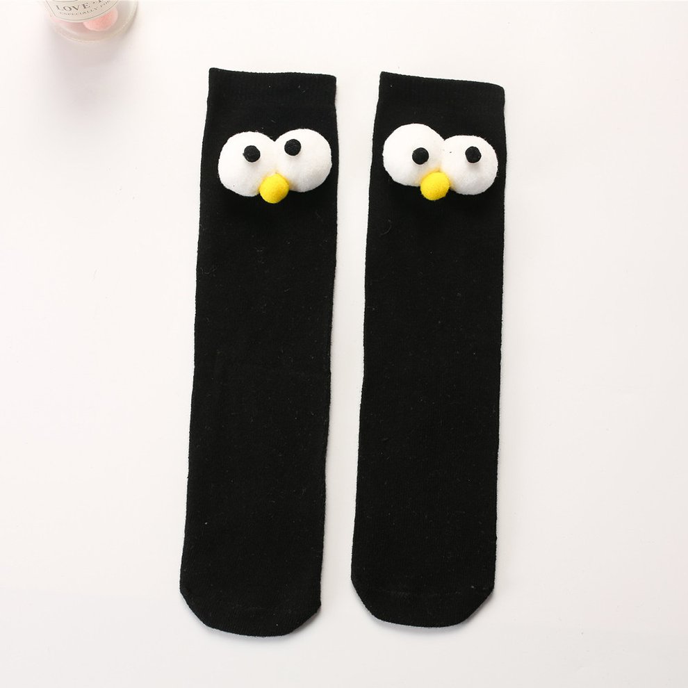 Bean Children's Tube Socks Threedimensional Big Eyes Straight Front