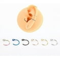 thumbnail image 4 of Cterwk 6PCS 316L Stainless Steel Fake Nose Ring Hoop Clip on Non Piercing Lip Rings 20G 8mm for Women Men, 4 of 5
