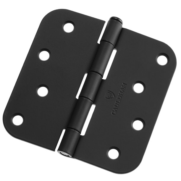 Cauldham HeavyDuty 4" Interior Door Hinges with 5/8" Radius Corners Black