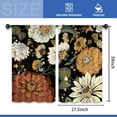 thumbnail image 3 of Boho Black Floral Flower Kitchen Curtains 27.5W x 39L Inch Botanical Bohemian Vintage Modern Blossom Spring Summer Rod Pocket Short Small Window Treatment Drapes Decor 2 Panels, 3 of 6