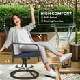 thumbnail image 4 of Outsunny Patio Swivel Chairs with Cushion, Outdoor Swivel Rocker, Blue, 4 of 10