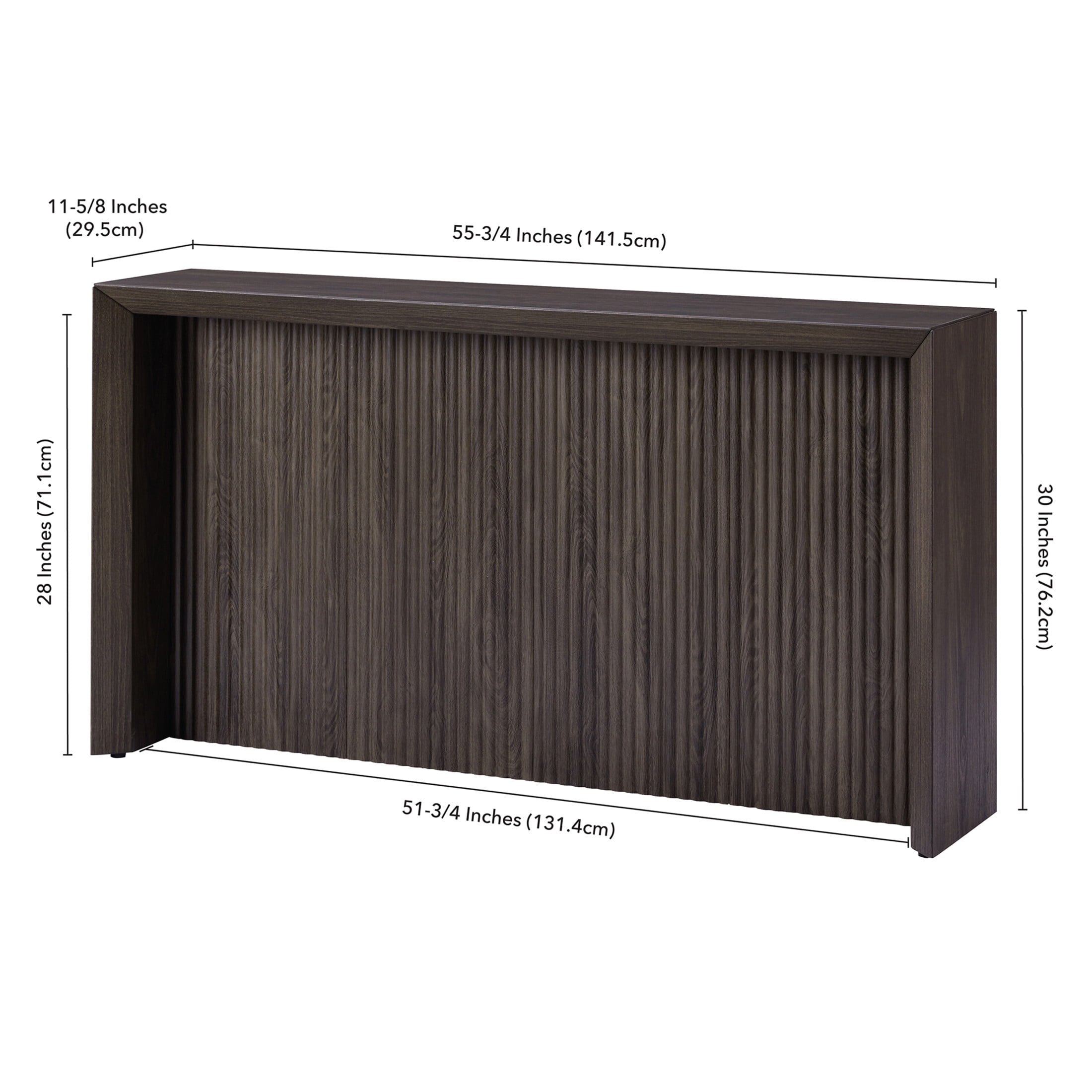 Evelyn&Zoe Modern/Contemporary 56" Wide Alder Brown Console Table