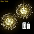 thumbnail image 1 of ※Luces de hadas de fuegos artificiales de 198 LED, 8 modos de luz, luces de diente de león, decoración navideña para jardín al aire libre a prueba de agua, blanco cálido, 1 of 6