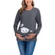 thumbnail image 2 of Camisas de Maternidad Para Mujer Blusas Estampado de Bebé Vestir Top Algodón Cuello Redondo Manga Larga Color Sólido Odeerbi ODB123410, 2 of 6