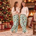 thumbnail image 5 of Hvogkswy Christmas Pajama Pants for Women Winter Drawstring High Waist Fleece Sleep Pants Holiday Loungewear Trousers with Pockets, 5 of 8