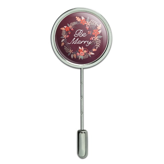Be Merry Christmas Wreath Stick Pin Stickpin Hat Brooch