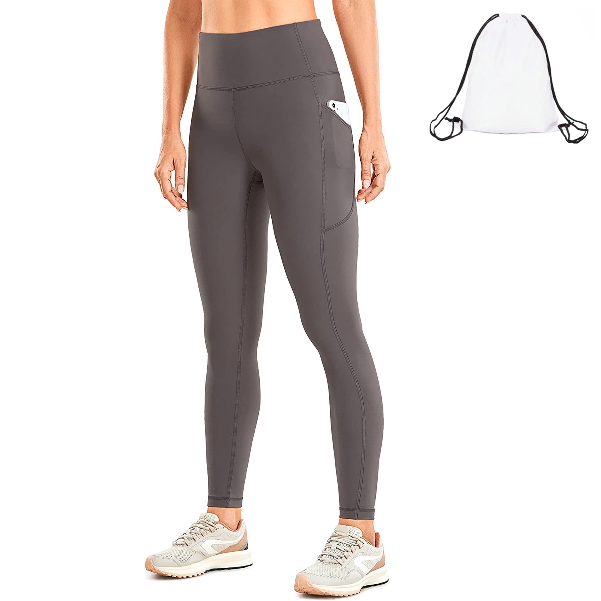 Women's Brushed Naked Feeling Workout Leggings 25 Inches - High Waist Matte  Soft Yoga Leggings with Pockets with A Free Gym Drawstring Bag Lulu Leggings  - Walmart.com