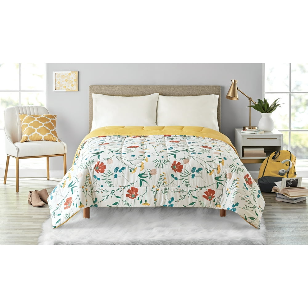 Mainstays 3Piece Essential Bed in a Bag Multicolor Floral, Twin/Twin