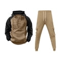 thumbnail image 3 of CONZONE Mens Sweatsuit 2 Peice Set Casual Track Suit for Men Patchwork Color Long Sleeve Hoodies Sweatpants Cozy Fall Winter Athletic Jogging Outfits, 3 of 5