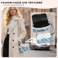thumbnail image 3 of Pzuqiu Blue Flower Leather Crossbody Bags for Women Minimalist Vintage Leather Quilted Shoulder Bag with Chain Strap Craftsmanship Practical for Party and Special Occasions, 3 of 7