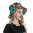 thumbnail image 5 of Kll Hawaiian Swimming Lion Bucket Hat for Women Men Packable Travel Beach Sun Hat Outdoor Rave Accessories Reflective Fisherman Cap, 5 of 6