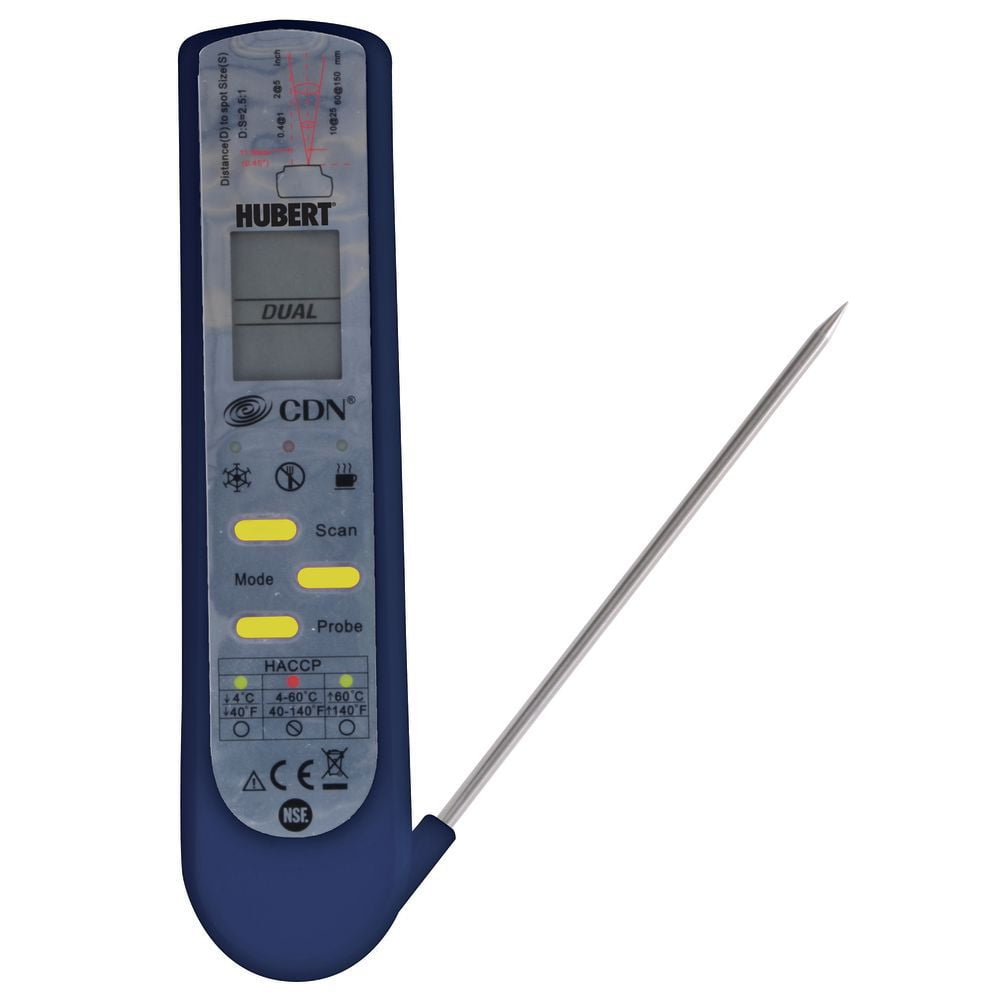HUBERT® Blue Plastic Infrared Digital Thermometer with Stainless Steel