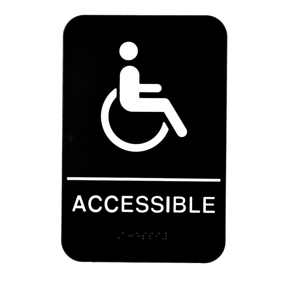 ADA HANDICAP ACCESSIBLE  BRAILLE AT BOTTOM  9" X 6"  Free Shipping US only 