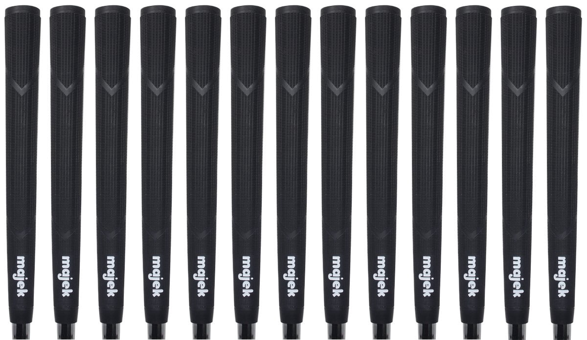 Majek High Traction Oversize Arthritic Golf Grips and Grip Kit + Utility Hook Blade (13 Grips, Grip Tape, clamp, Grip Removal Hook Blade, Instructions)