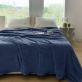 thumbnail image 3 of Shilucheng Fleece Blanket Throw, Cozy Fuzzy Throw Blankets, Soft Plush Bed Blanket Navy Blue, 60"x44", 3 of 9