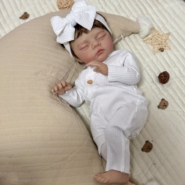 Muñeca Reborn Bebé GUESSBELLY 48cm con Cuerpo de Tela y Pintura 3D