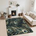 thumbnail image 2 of CURLYOOT Peacock Area Rugs 5'x7' Washable Rug Large Living Room Rug Non Slip Peacock Feather Indoor Floor Carpet for Dining Room Bedroom Home, 2 of 7
